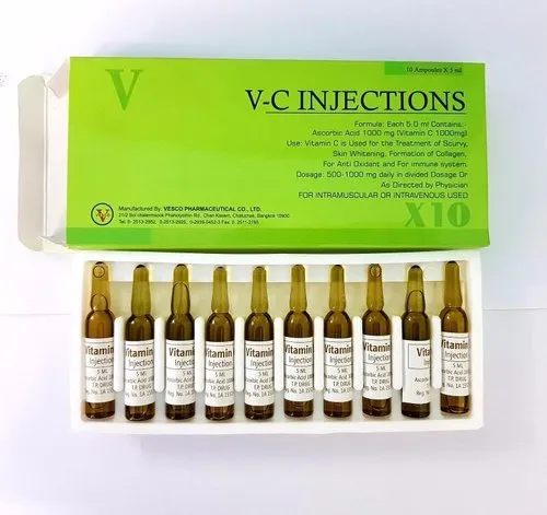 Vitamin C Injection Ascorbic Acid 1000mg – 10 Ampoules